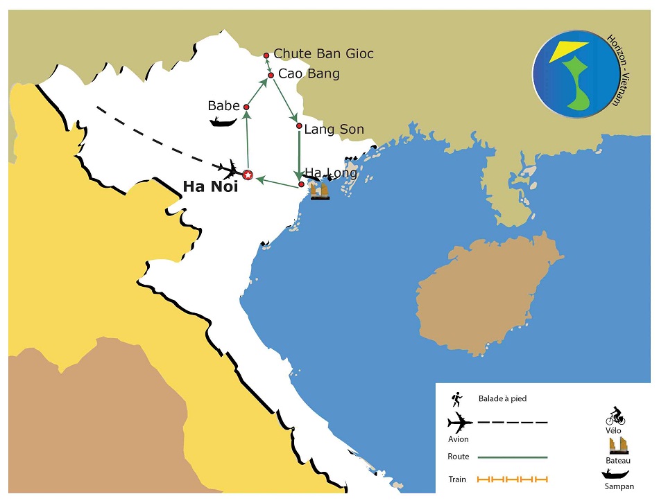 carte-voyage-nord-est-vietnam-8-jours