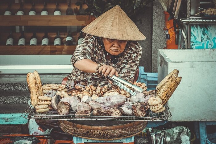 I barbecue in piedi street food