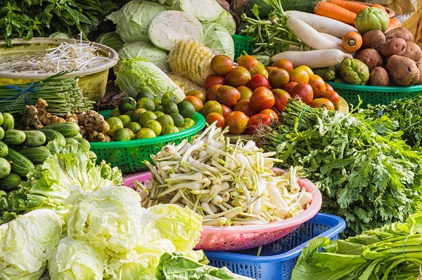 frutta e verdura varia mercato vietnamita